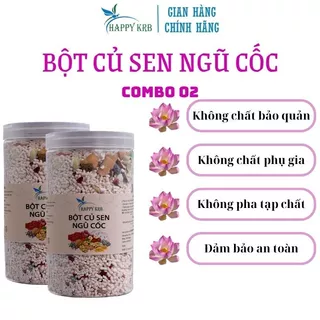 Combo 2 hộp Bột Củ Sen Ngũ Cốc HAPPY KRB 500g/ hộp