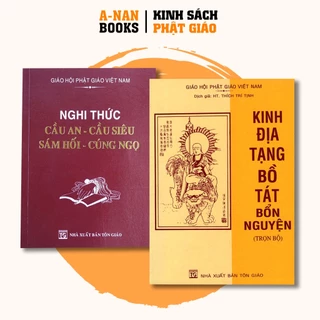 Sách - Combo Kinh Địa Tạng Bồ Tát Bổn Nguyện Trọn Bộ (Bìa Mềm) và Nghi Thức Cầu An - Cầu Siêu - Sám Hối - Anan Books