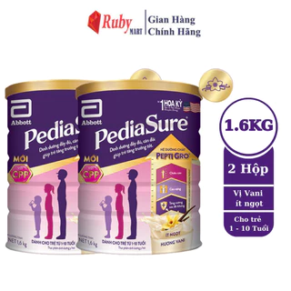 [Date T1/26] Combo 2 lon Sữa bột Pediasure 1.6kg hương vani (ít ngọt) dành cho trẻ biếng ăn