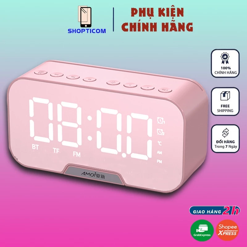 Loa bluetooth không dây S P Q5/G10 nghe nhạc kiêm đồng hồ báo thức