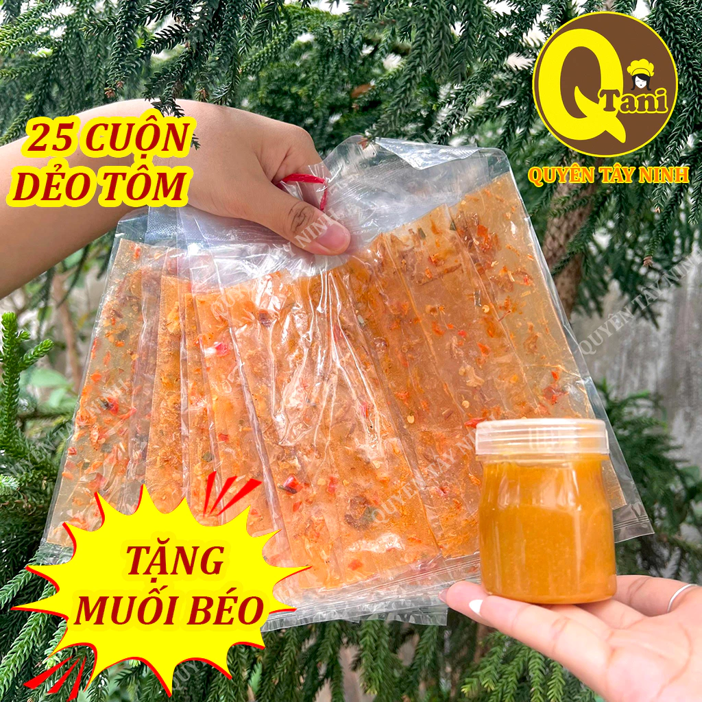 2 Bịch Bánh Tráng Dẻo Tôm Hành Phi Tặng Kèm Muối Béo | Bánh Tráng Quyên Tây Ninh