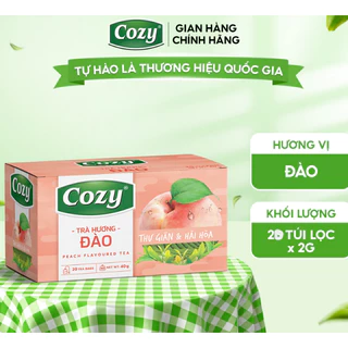 Trà Đào túi lọc Cozy Ice Tea (20 gói x 2gr) hương thơm tự nhiên, Thức Uống Giải Khát Thanh Nhiệt Tươi Mát