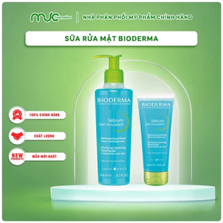 Sữa rửa mặt dạng gel tạo bọt cho dầu và da hỗn hợp Bioderma Sebium Gel Moussant 200ml