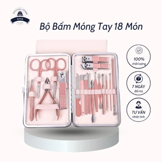 Bộ Bấm Móng Tay 18 Món Nhỏ Gọn Bằng Thép Không Gỉ Cao Cấp Tiện Lợi Sử Dụng (GVQ Store)