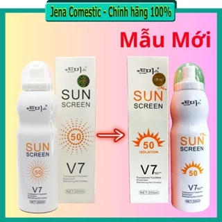 Xịt chống nắng trắng da Sun Screen V7 nâng tone chống nước không bết dính SPF50 - Jena Comestic