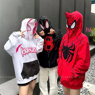 Áo Khoác, Áo Hoodie Zip Người Nhện Chất Vải Nỉ Cotton hàng MŨ 2 lớp siêu dầy chính hãng nam nữ