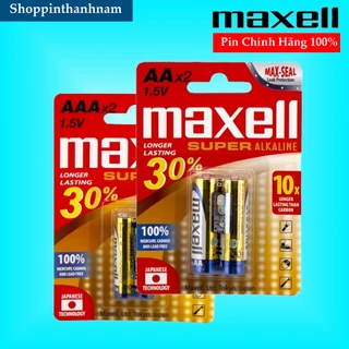 Pin AA / Pin AAA MAXELL SUPER ALKALINE Cao Cấp Vỉ 2 Viên Chính Hãng