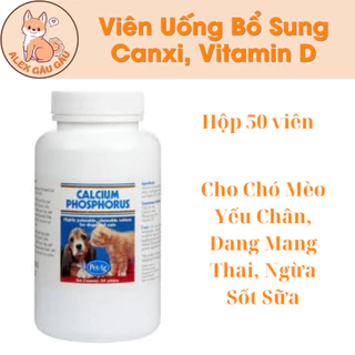 Viên Uống Bổ Sung Canxi, Vitamin D Cho Chó Mèo Yếu Chân, Đang Mang Thai, Ngừa Sốt Sữa Hộp 50 Viên