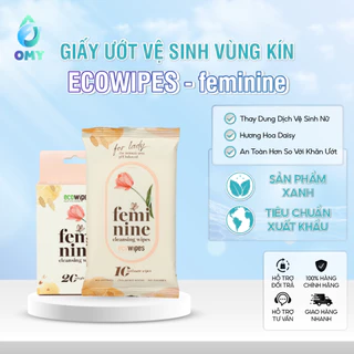 Khăn ướt vệ sinh vùng kín, dùng thay dung dịch vệ sinh phụ nữ Ecowipes dễ chịu thơm mát. An toàn hơn so với khăn ướt