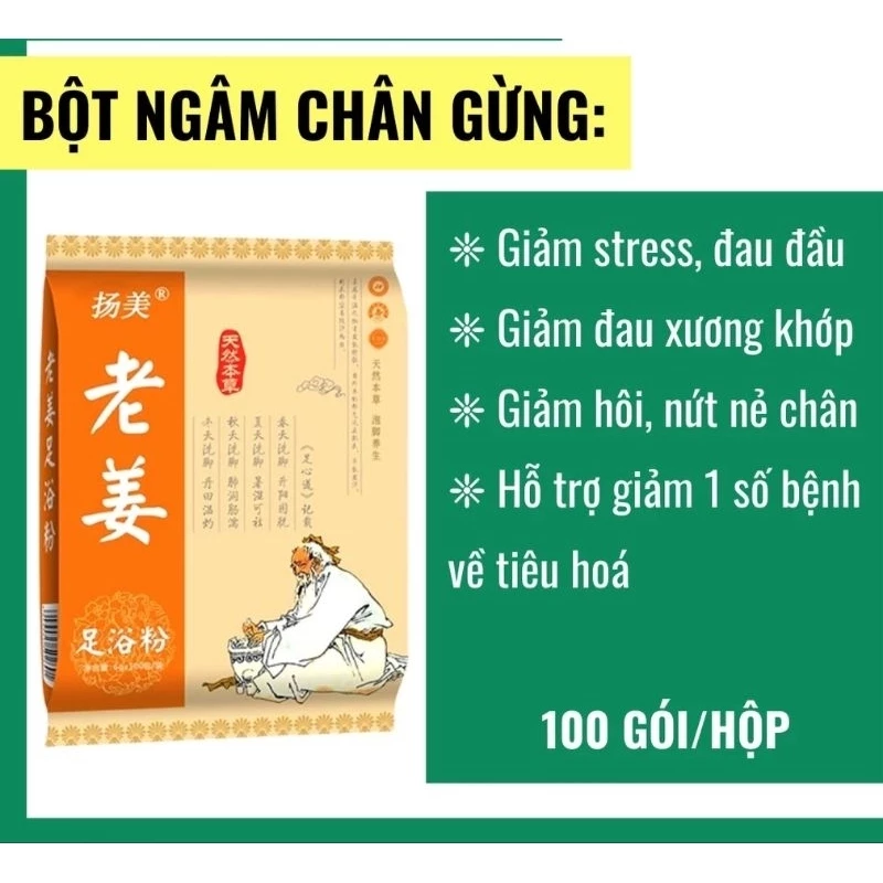 🔥Xả Kho 🔥  100 Gói Bột Thảo Dược Ngâm Chân Túi Lọc Đông Y - Thải Độc Giảm Đau