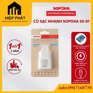 Củ sạc điện thoại SOPOKA 1.5A, Mã SS-01