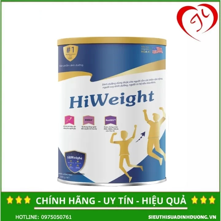 Sữa non tăng cân Hiweight - sữa bột dành cho người gầy và trẻ trên 10 tuổi [lon 650g]