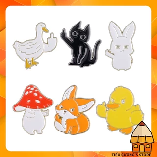 Ghim cài áo (Enamel pin), ba lô, túi tote mẫu tập đoàn thô lỗ dễ thương 🤪