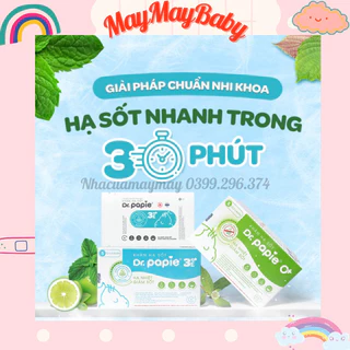 Khăn Lau Hạ Sốt 0m+,3m+ Dr Papie Thải Nhiệt Hạ Sốt Chuẩn Nhi Khoa, Ngăn Ngừa Co Giật Cho Bé Hộp 5 Gói x 5 Khăn/Gói