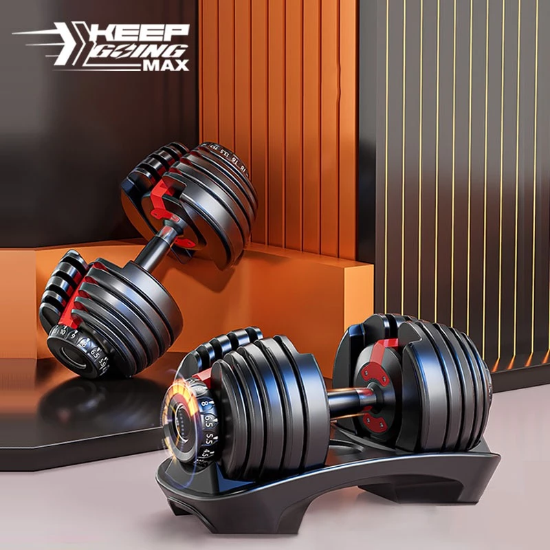 Tạ đơn điều chỉnh Tạ tay điều chỉnh Dumbell Cao Cấp 24kg Đa số điều chỉnh trọng lượng -Có khay đựng