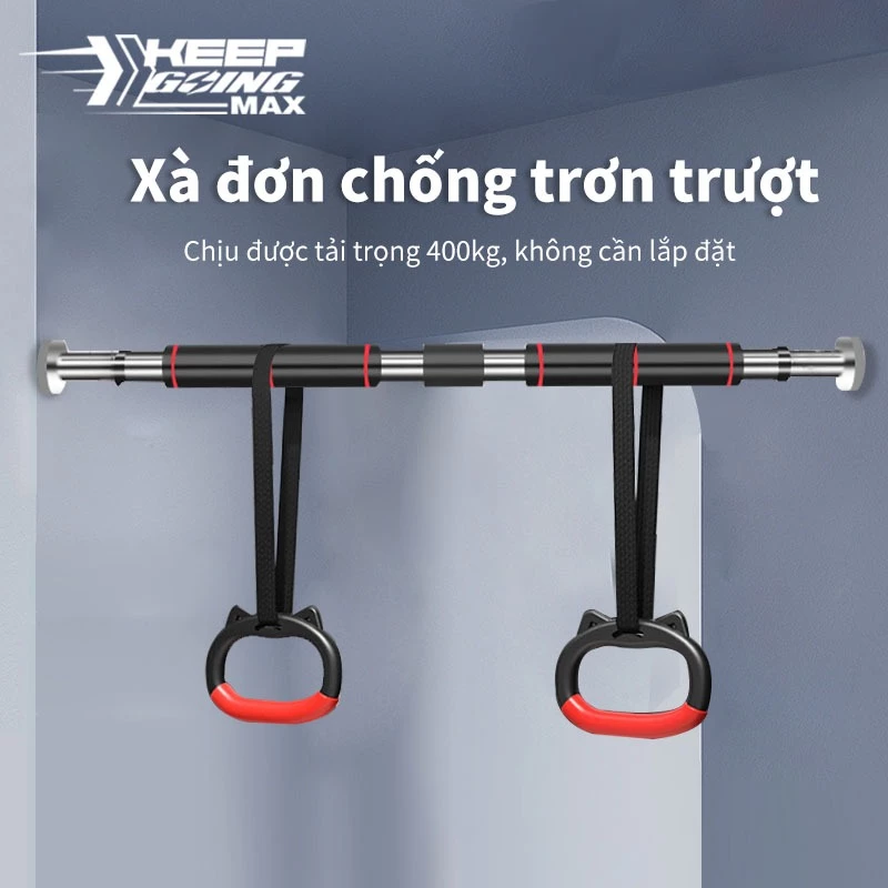 Thanh tập xà đơn treo tường gắn cửa  Nhiều cỡ có 60-150cm Nâng cấp không cần bắt vít, dễ dàng lắp đặt Chịu tải trọng cực
