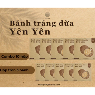 COMBO 10 Hộp Tròn - Bánh Tráng Dừa Đặc Sản Phú Yên - Thơm Ngon Giòn Béo Cay Cay