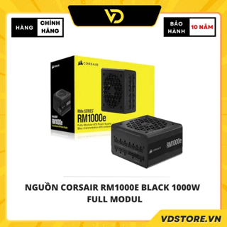 NGUỒN CORSAIR RM1000e BLACK 1000W  FULL MODUL - Hàng Chính Hãng