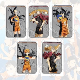 Ảnh card bo góc in hình HAIKYUU!! VUA BÓNG CHUYỀN ver NỀN XÁM thẻ bo viền 5*8cm anime chibi sưu tầm