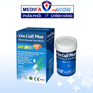 Hộp 25 Que Thử Đường Huyết On Call Plus Dạng Lọ