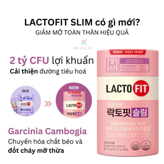 (PHIÊN BẢN MỚI) Lacto Fit Slim 60 gói màu tím hồng lacto-fit Hỗ trợ giảm cân lactofit Bột Uống Collagen