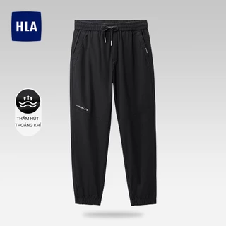 HLA - Quần jogger nam đàn hồi mềm mịn thoáng khí cao cấp Elastic breathable drawstring cool black jogger pants