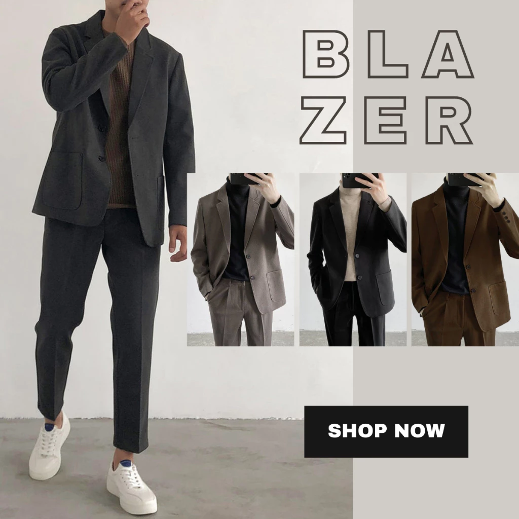 [Sẵn + Hỏa Tốc] Bộ Quần Áo Blazer 2 Cúc Trẻ Trung Hàn Quốc, Lịch Sự, Fom Vừa Người, Tôn Dáng
