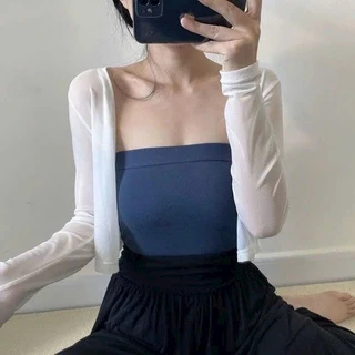 Áo Khoác Nữ Cardigan Tay Dài Croptop