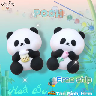 Tô Tượng Thạch Cao Mẫu Gấu Trúc Siêu Hot Trend Size Mini cao 5,3cm