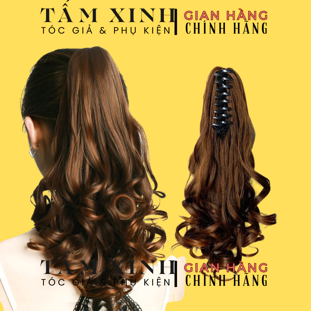 Đuôi tóc giả nữ cao cấp xoăn sóng đẹp thời trang phong cách hàn quốc