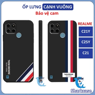 Ốp lưng Realme C21Y, C25Y, C21 Thom Browne chống bẩn cạnh vuông bảo vệ cam điện thoại nhựa dẻo