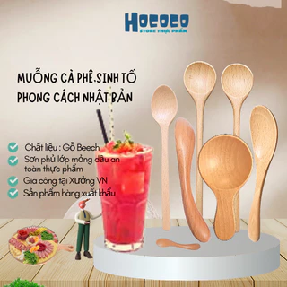 Muỗng cà phê,muỗng sinh tố cán dài bằng gỗ thiết kế theo phong cách nhật bản