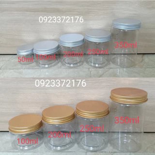 Hũ Nhựa Pet nắp nhôm 50ml,100ml,200ml,250ml,350ml