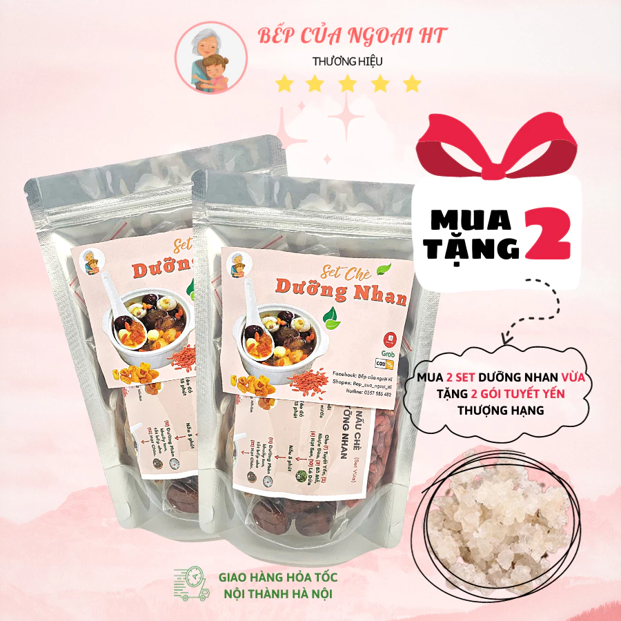 [SỈ_LẺ] Set Chè Tuyết Yến Dưỡng Nhan Nấu 12-15 Chén Thượng Phẩm (Set Vừa) - Bếp của Ngoại HT