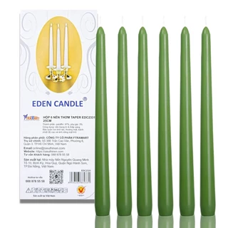 Hộp 6 nến thơm taper Eden Candle FTRAMART EDC2331 25 cm (Xanh lá)