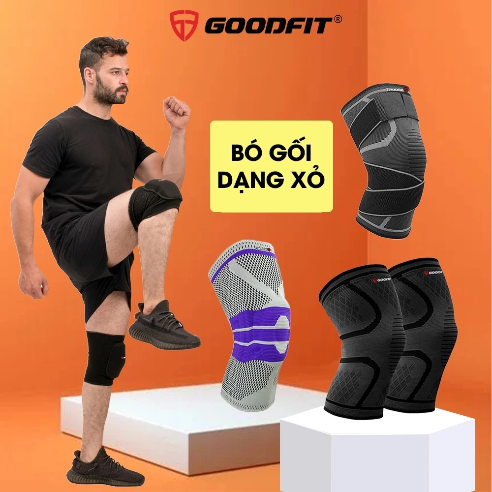 Đai bảo vệ đầu gối, bó gối thể thao dạng xỏ có dây dán