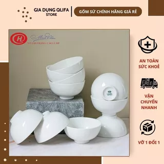 Bộ Bát Ăn Cơm Trắng Trơn Cao Cấp Size 11cm - Sứ Minh Châu - Vỡ 1 Đổi 1-Gốm Sứ Chính Hãng Giá Rẻ QLIFA