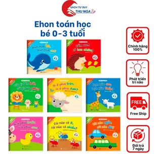 Sách - Ehon Toán Học Đầu Đời Cho Bé 0-3 Tuổi: Cùng Con Học Toán - Song Ngữ Việt Anh (Bộ 8 Cuốn)
