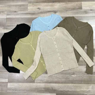 Áo len nữ cardigan dài tay hàng QC cao cấp