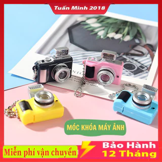 Móc khóa hình máy ảnh nhỏ gọn có đèn led dễ thương, Máy ảnh có thể chụp