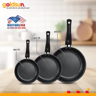 Chảo chống dính đáy từ 3 lớp chất liệu inox, nhiều kích cỡ (16/18/20/24/26/28cm) Goldsun GPA1400 BH 12 tháng