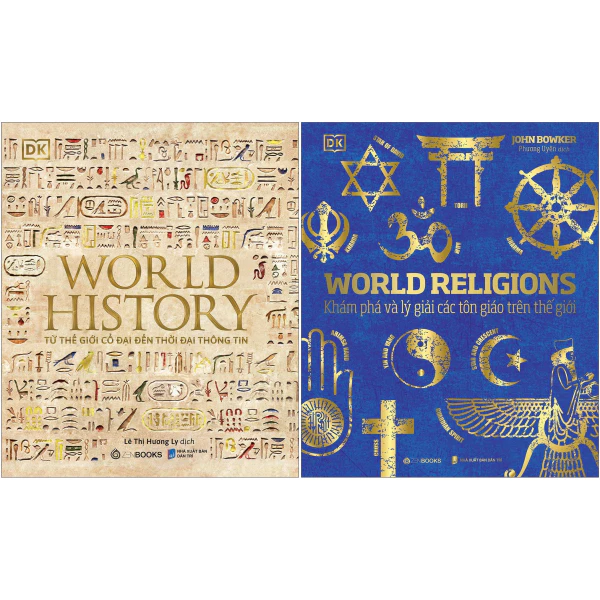 Sách - Bộ 2 cuốn World Religions - Tôn Giáo Thế Giới + World History - Lịch Sử Thế Giới  ( lẻ, tùy chọn)