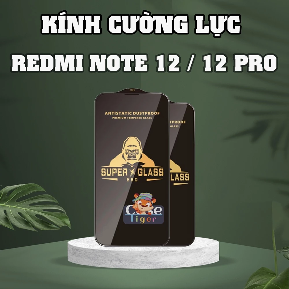 Cường lực KingKong Đen Xiaomi Redmi Note 12 / Note 12 Pro / Note 12 TURBO full màn, Chống bám vân tay