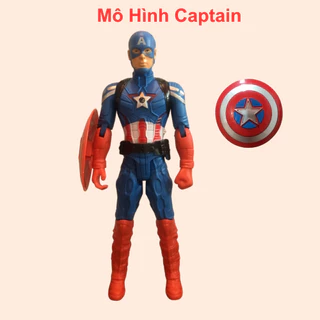 Mô hình captain america mô hình đội trưởng mỹ siêu nhân cao 27cm có đèn sáng đỏ cử động khớp