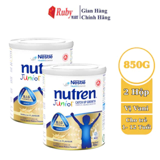[Date T8/25] Combo 2 lon Sữa Bột Nutren Junior Nestle Thụy Sĩ 850g hỗ trợ tăng cân tốt cho hệ tiêu hóa