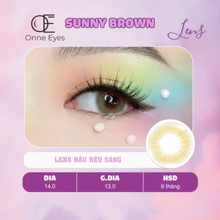 Kính áp tròng Sunny Brown ONNEEYES dòng lens cận sử dụng 6 tháng màu nâu rêu giãn tròng to G.dia 13.0mm