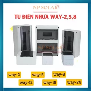 Hộp điện, tủ điện nhưa WAY-2,5,8 lắp nổi chống nước ngoài trời chất liệu ABS cao cấp