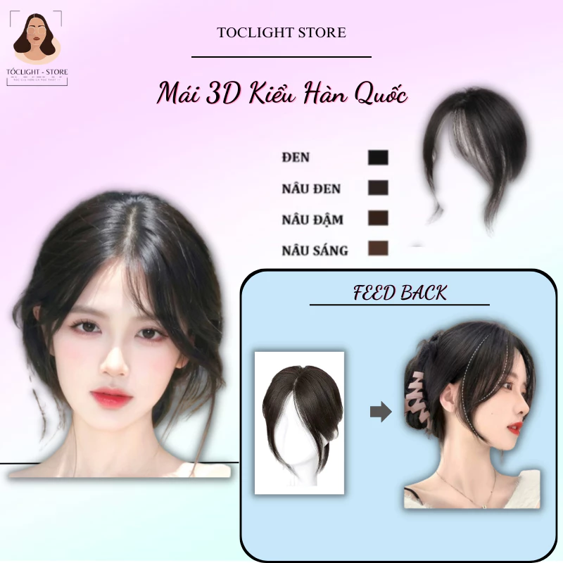 🔥(CHÂN TÓC THẬT) Tóc mái giả 3D Phủ Hói Kiểu Hàn Quốc layer mới nhất- Tóc mái giả phong cách tiểu thư hàn quốc...