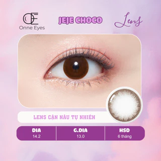 Kính áp tròng Jeje Choco ONNEEYES lens cận sử dụng 6 tháng màu nâu tự nhiên thấm khí cho mắt thở giãn tròng to