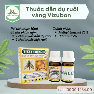 Chất dẫn dụ ruồi đục quả Vizubon, tiêu diệt ruồi vàng, diệt ruồi đục trái, ngăn dòi trong trái cây (Vườn Sài Gòn)